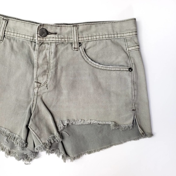 Free People Light Green High Rise Denim Jean Shorts - Picture 4 of 5
